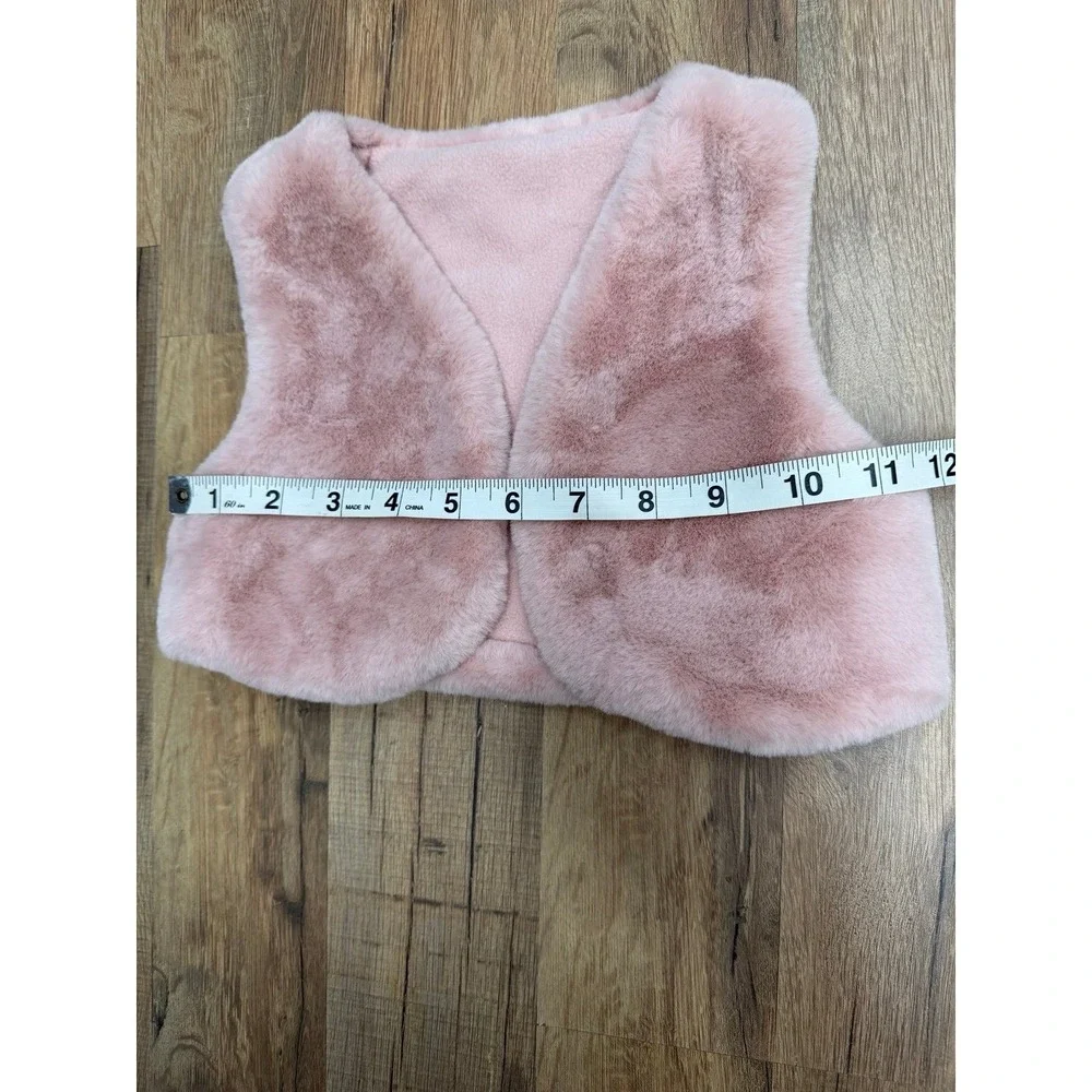 Baby Girl Faux Fur Vest Pink Plush Sleeveless Jacket Size 12M‎ Infant